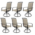 Shgj&Soft Patio Swivel Chairs Set Of 6, Waterproof Outdoor Dining Chairs With All-Weather Textilene Mesh For Deck, Garden, And B