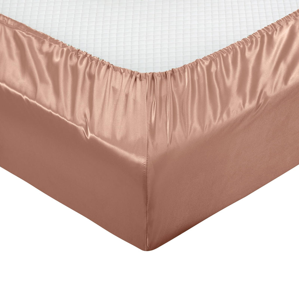 Treely 6 Piece Satin Sheets King Size Silky Smooth Champagne Satin Sheet Set With Deep Pocket, Satin Fitted Sheet, Flat Sheet, 4