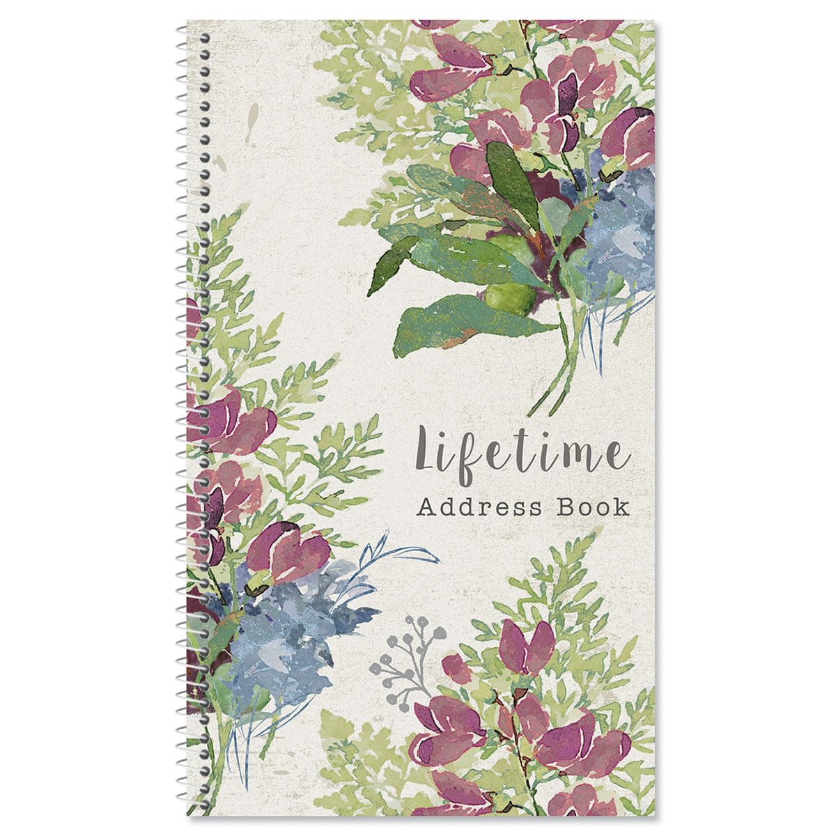 Current Fall Florals Address Book - 94 Pages; Small 5' X 8-1/2' Size For Purse Or Office, Spiral Bound Soft Cover Organizer Fo