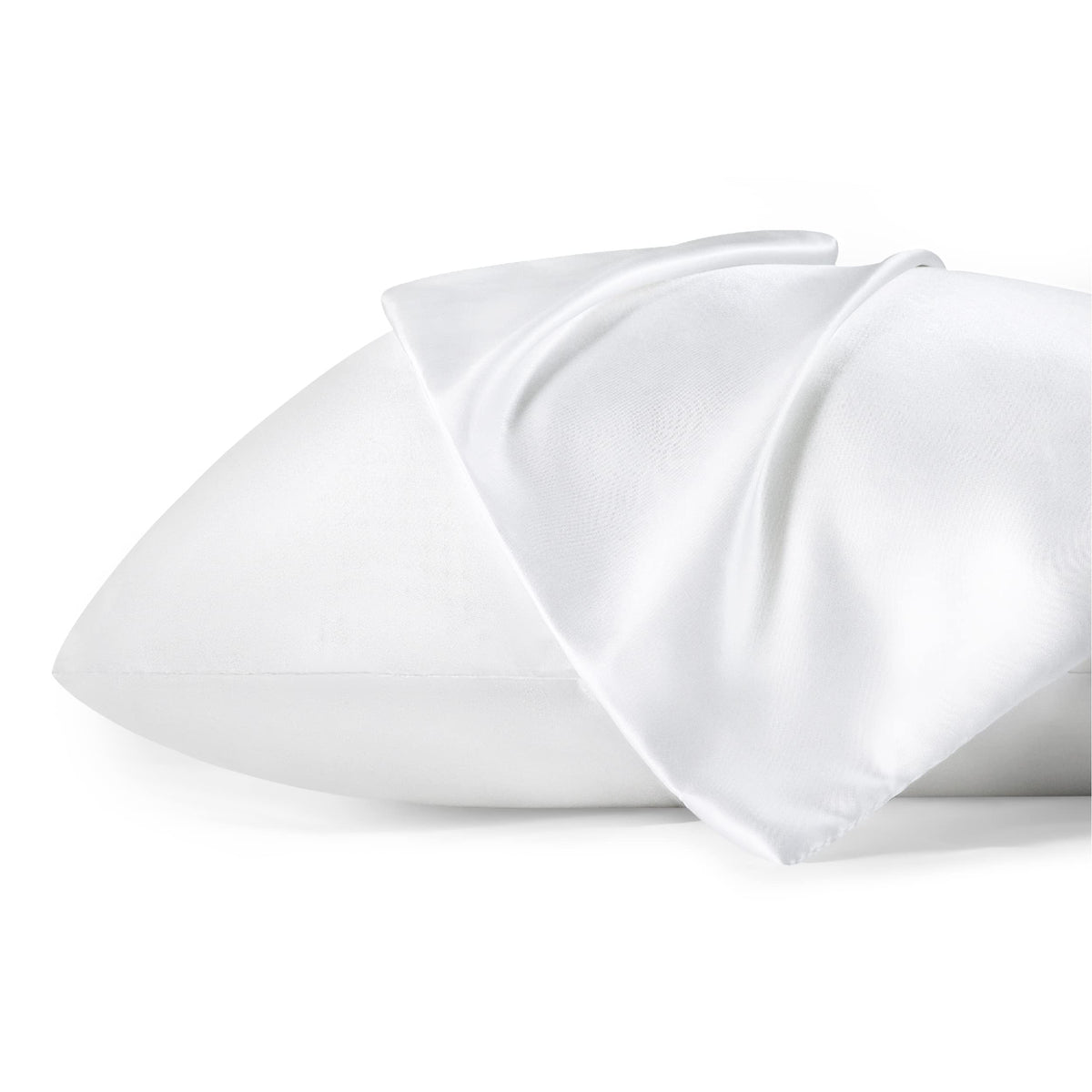Bedsure Satin Pillowcase For Hair - White Satin Pillow Cases Standard Size With Zipper 2 Pack, Similar To Silk Pillow Cases For