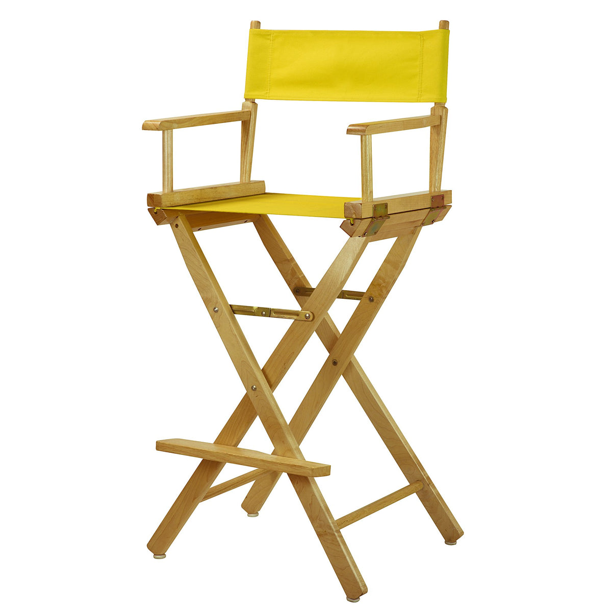 Casual Home Director'S Chair ,Natural Frame/Yellow Canvas,30&quot; - Bar Height