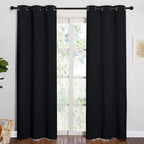 Nicetown Halloween Thermal Insulated Black Blackout Curtains/Drapes 84 Inches Length 2 Panels Set For Living Room, 42 Inches Wid