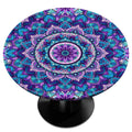 Purple Mandala Round Tablecloth With Elastic Edge Boho Ethnic Round Fitted Table Cover Waterproof Wipeable Round Table Cloths Fo