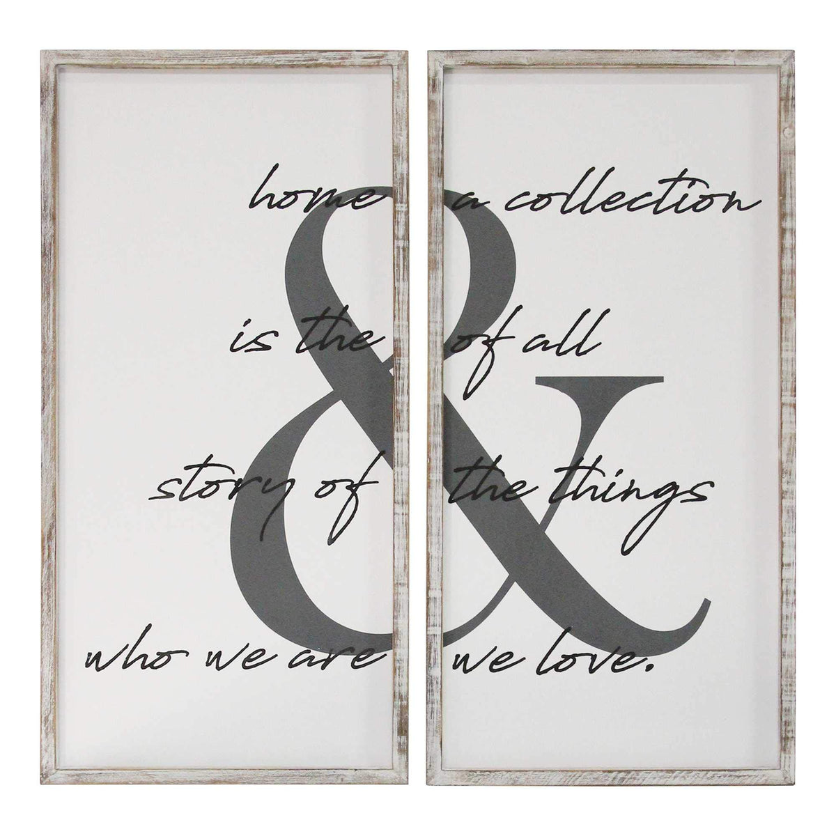 HomeRoots Distressed Home Is The Story 2Pc Set Wood Wall Decor