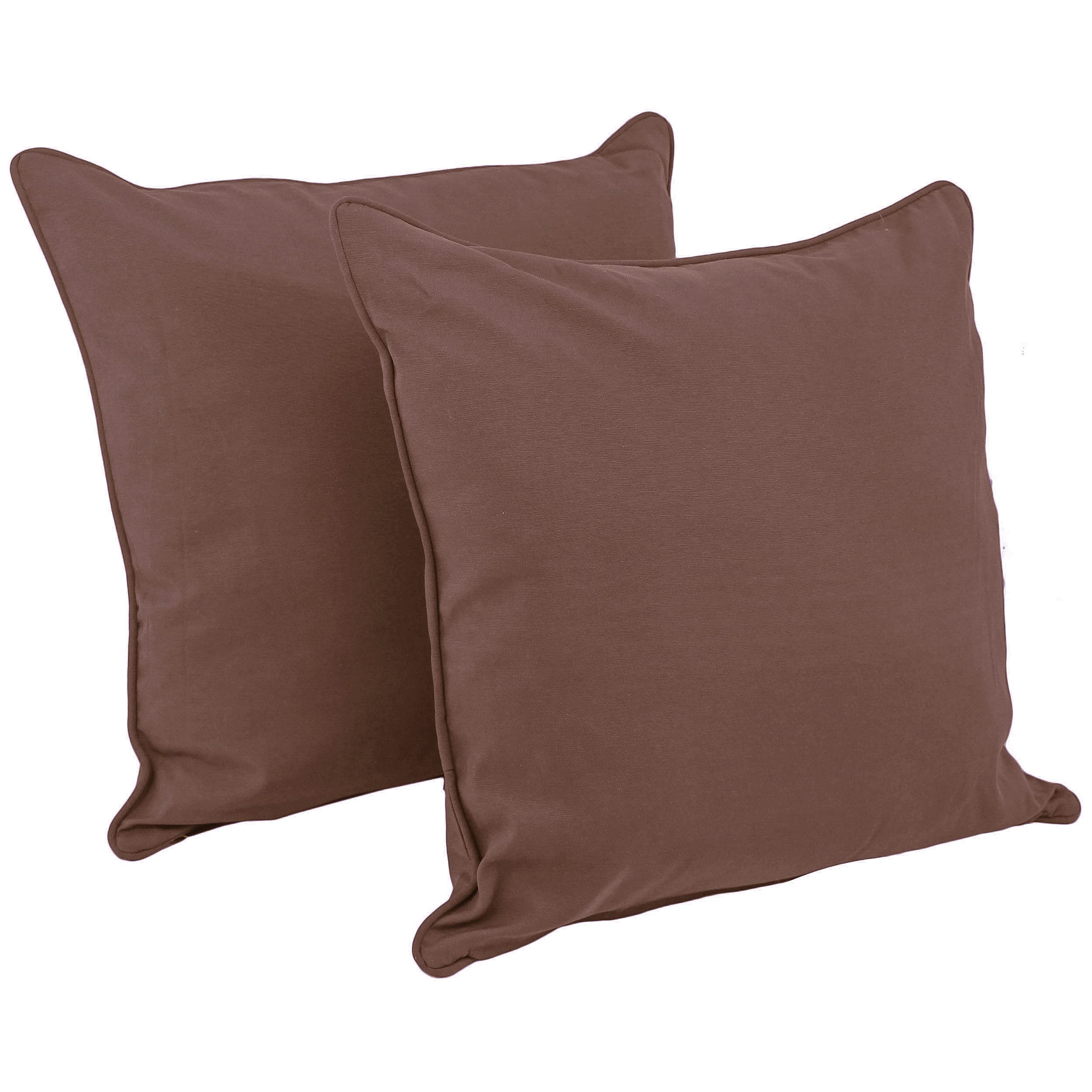 Blazing Needles Corded Twill Floor Pillows (Set of 2), 25&quot;, Chocolate