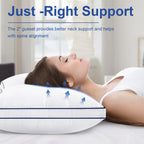 Premium Pillows King Size Set Of 2, Fluffy And Supportive 7D Down Alternative Bed Pillows, Luxury Soft Hotel Quality Gusseted Pi