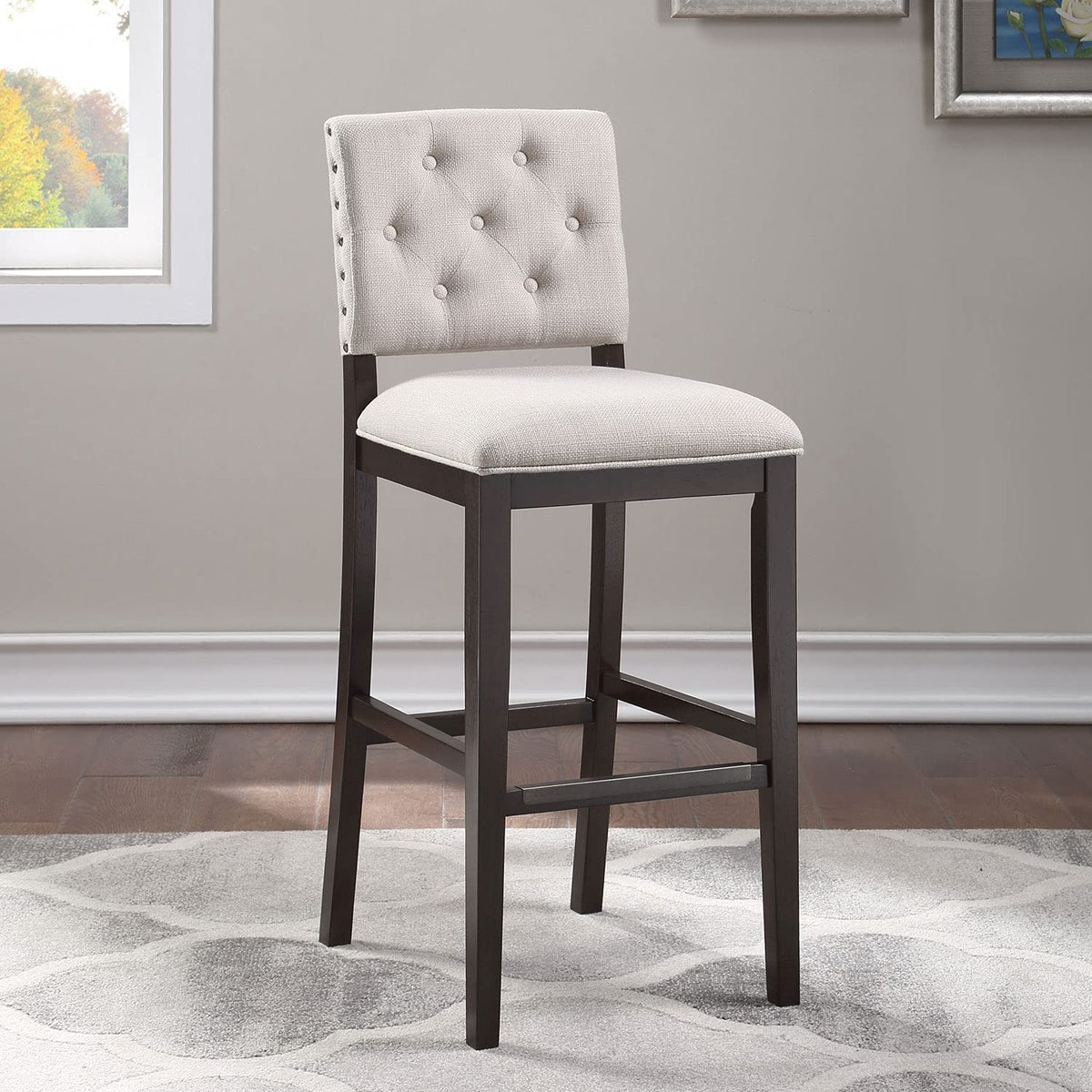 American Woodcrafters Lynwood Walnut Solid Wood Stationary 30-Inch Barstool