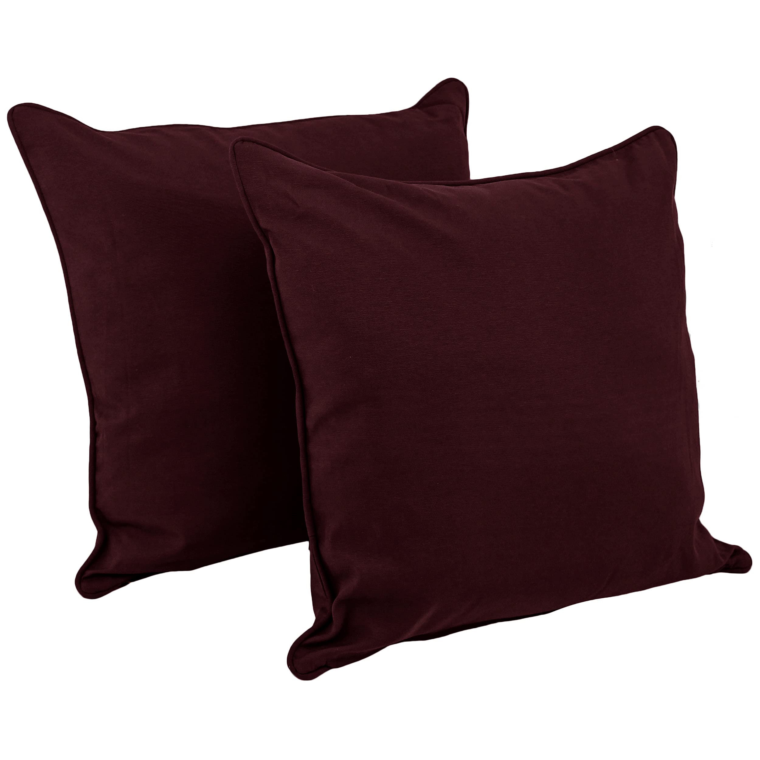 Blazing Needles Corded Twill Floor Pillows (Set of 2), 25&quot;, Burgundy
