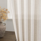 Nanspring Beige Cafe Curtains 24 Inches Long 2 Panels Back Tab Rod Pocket Half Kitchen Window Curtains Over Sink Short Linen Sem
