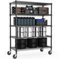 Mzg 2200 Lbs Garage Shelving 5 Tier Industrial Metal Shelving Units For Commercial, Basement, Pantry, Warehouse, School, Black H