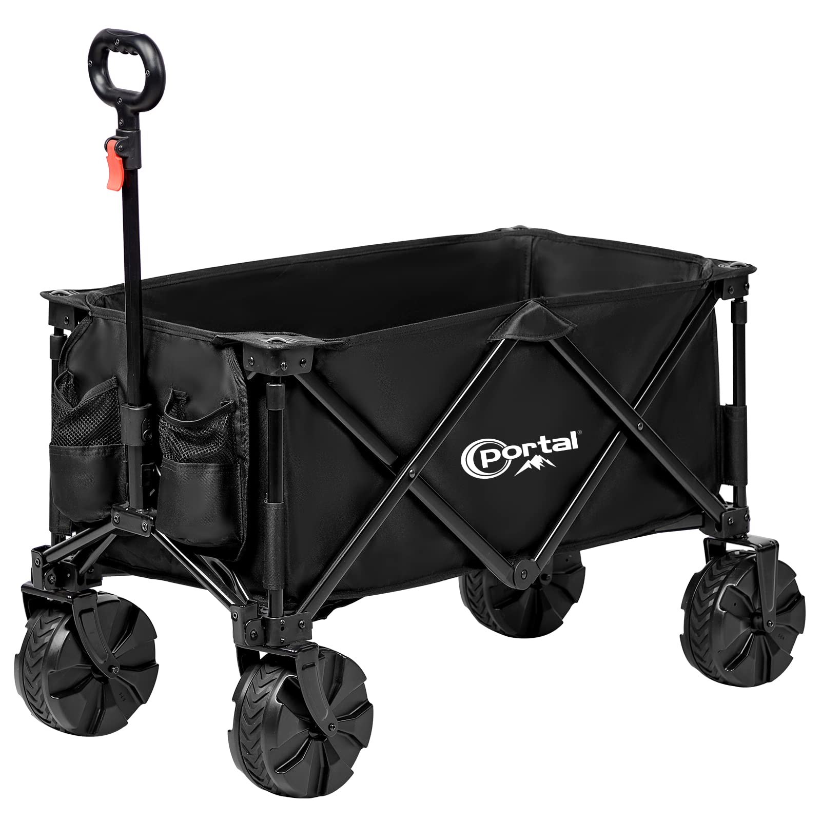 Portal Collapsible Folding Utility Beach Wagon Carts Heavy Duty With All Terrain Wheels For Outdoor, Camping, Garden, Shopping,