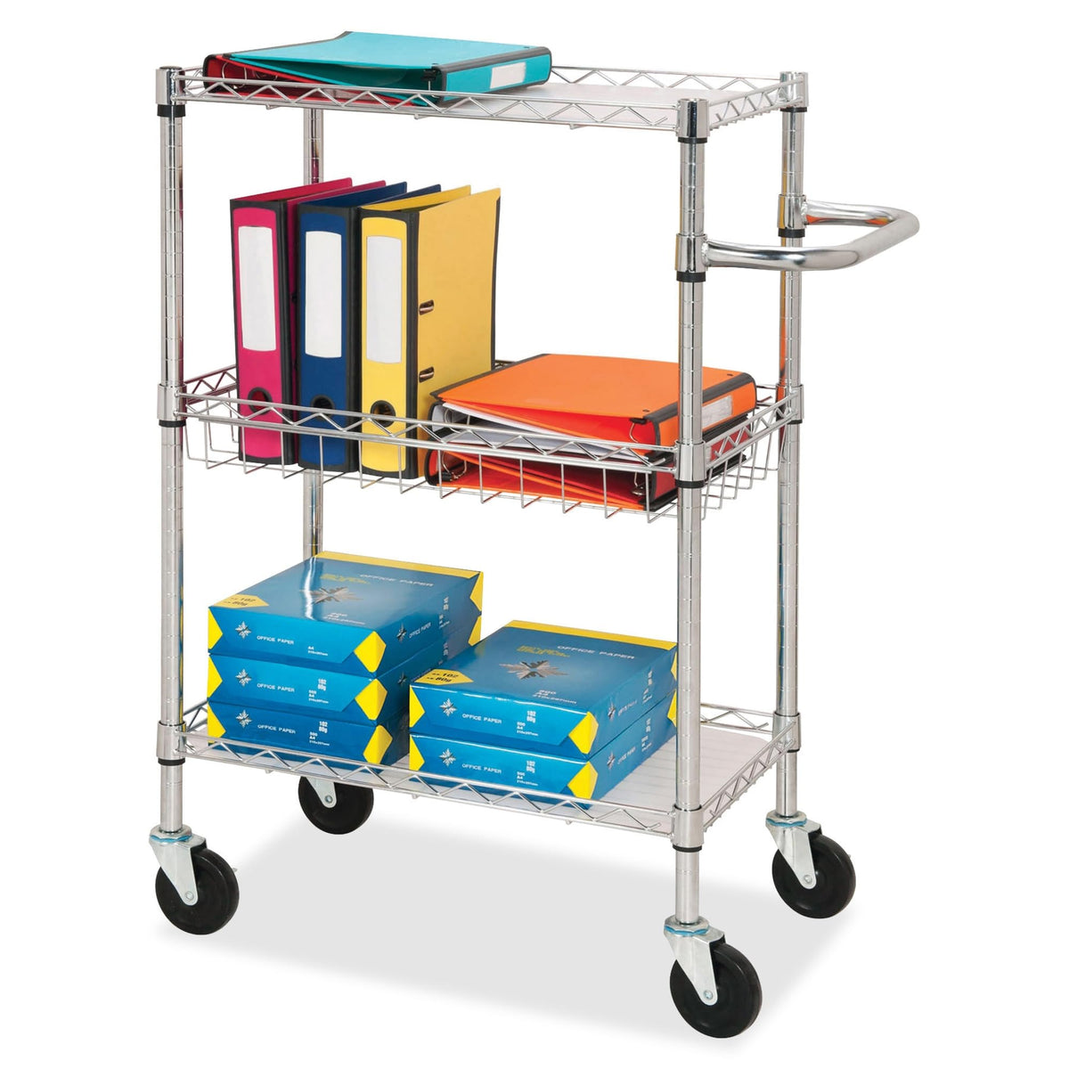 Lorell LLR84859 3-Tier Rolling Cart