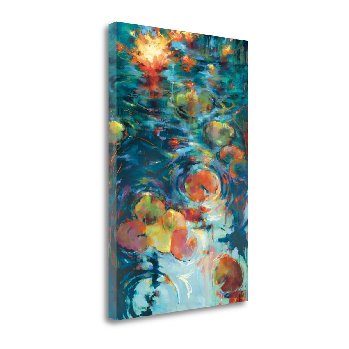 20' Abstract Colorful Pond 2 Giclee Wrap Canvas Wall Art