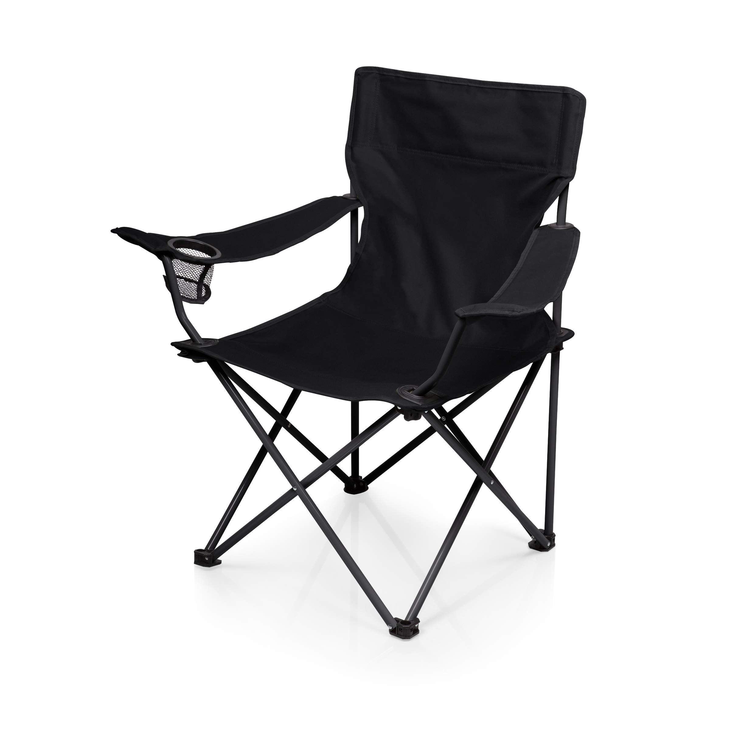 Ptz Camp Chair - Picnic Chair - Beach Chair With Carrying Bag, (Black)