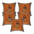 CasaNest Cotton Cushion Cover, Trditional Style Set Of 5 Pcs, Size:16X16 Inch, Cushion For Sofa/Room, Colour: Gold 25
