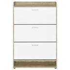 Coaster Home Furnishings Denia 3-Tier Shoe Storage Cabinet Antique Pine and White