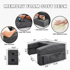 Comehealthy Large Memory Foam Lap Desk Pillow for Laptop - Dark Grey, Arm Rest with Cup Holder, Ideal for Gaming, Reading, Couch, Bed