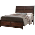 Benjara Raised Panel Design Wooden Eastern King Bed with Sleek Legs, Brown