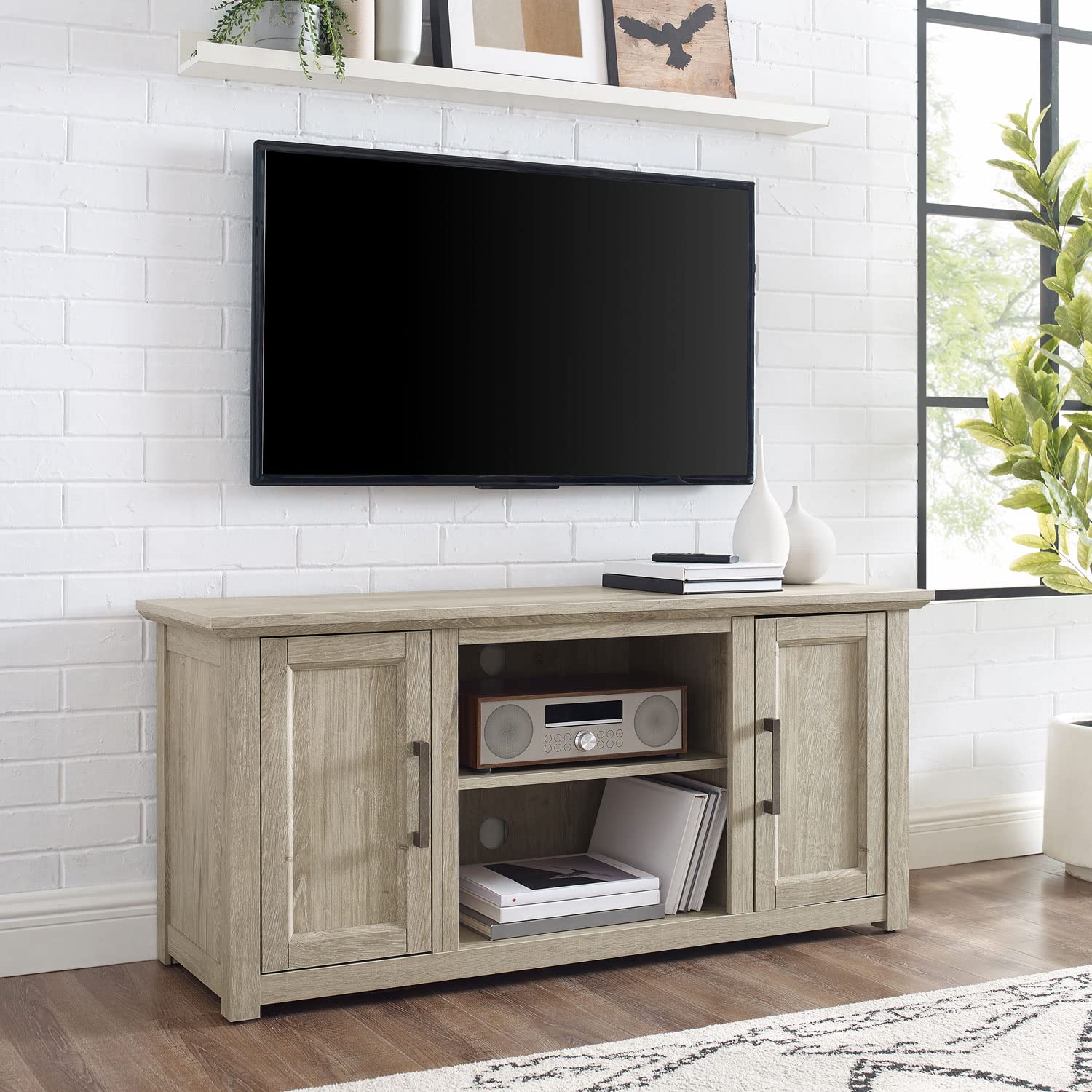 Crosley Camden 48&quot; Rustic Low Profile TV Stand in Frosted Oak