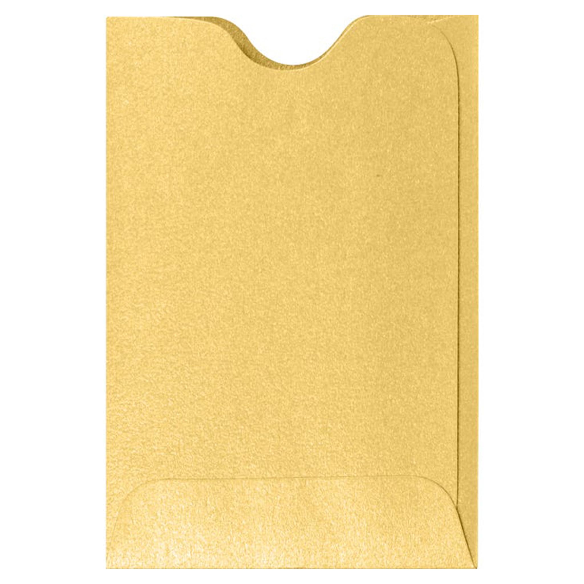 Luxpaper Credit Card Sleeves In 80 Lb. Gold Metallic, Card Holders For Gift Cards, 1000 Pack, Size 2 3/8 X 3 1/2 (Gold)