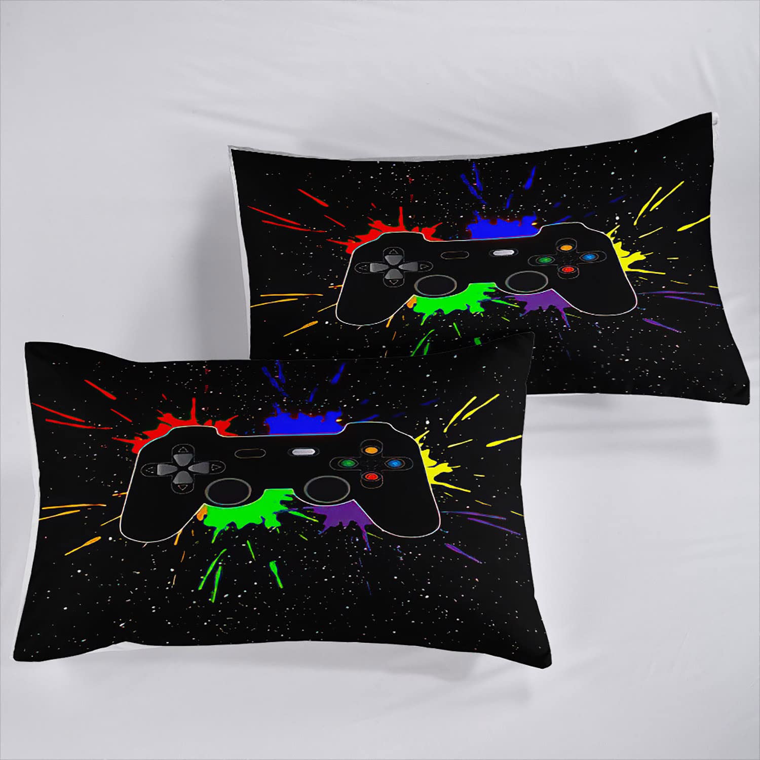 Ailonen Gamer Fitted Sheet Twin Size,Gaming Bedsheets Set,Gamepad Bed Sheet Set For Boys,Boys Video Games Bedding Set,1 Fitted S