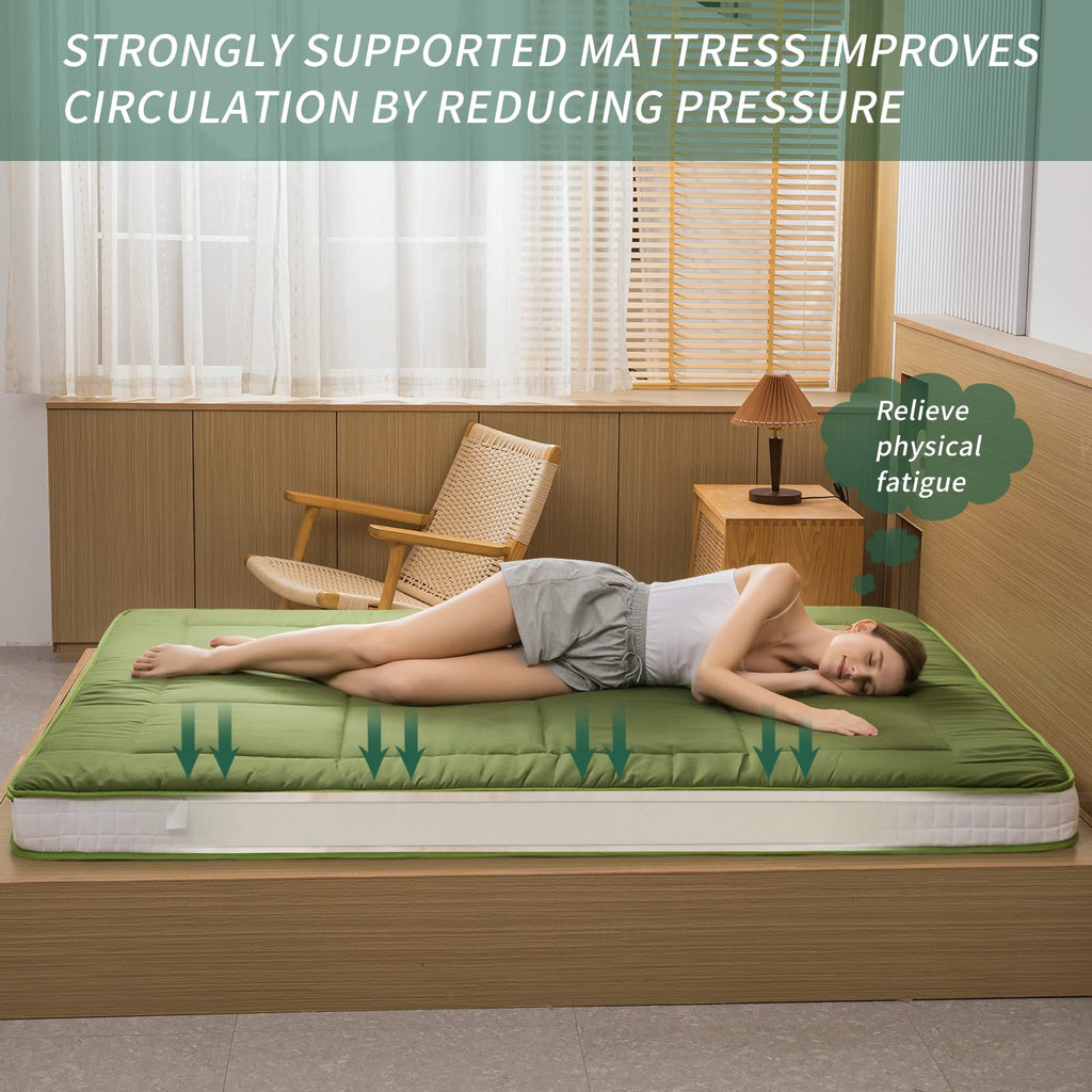 Maxyoyo King Futon Mattress Foam Mattress Topper, Japanese Floor Mattress Foldable Mattress Futon Bed Mattress Pad Guest Bed Mat