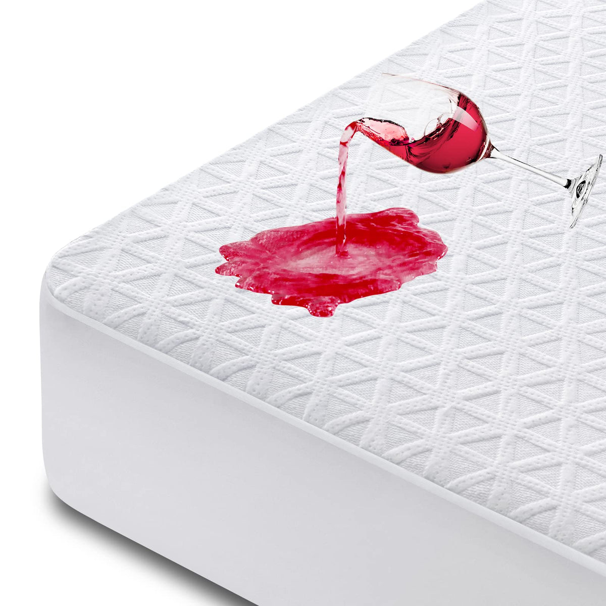 Premium 100% Waterproof Mattress Protector Queen Size, Breathable Bed Cover 3D Air Fabric Cooling Mattress Pad Cover Smooth Soft