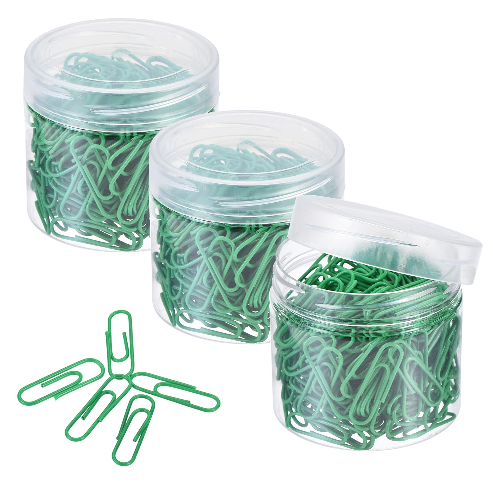 Meccanixity Paper Clips Small Size 1.1 Inch Vinyl Coated To Prevent Tearing Pages With Box For Organize Office Home Green Count