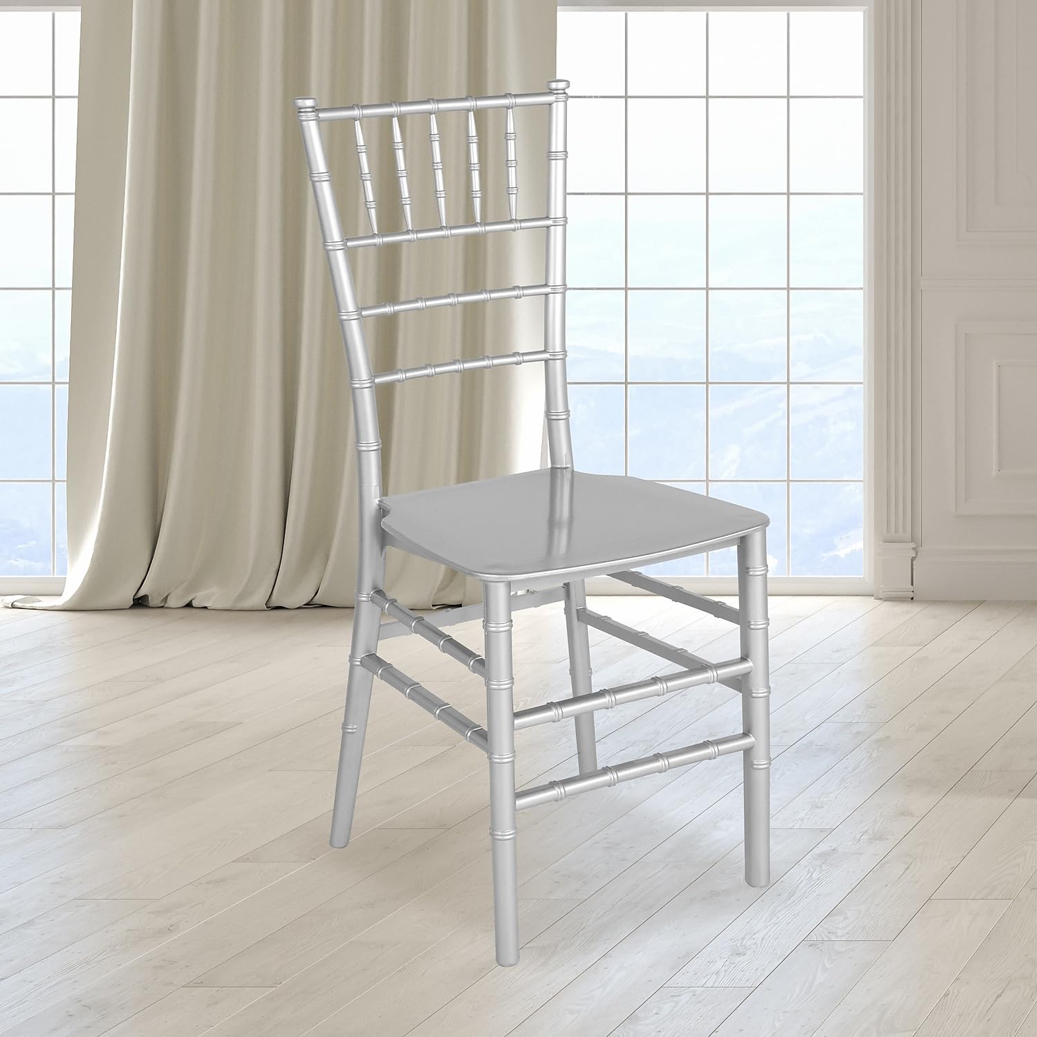Flash Furniture Hercules Series Silver Resin Stacking Chiavari Chair