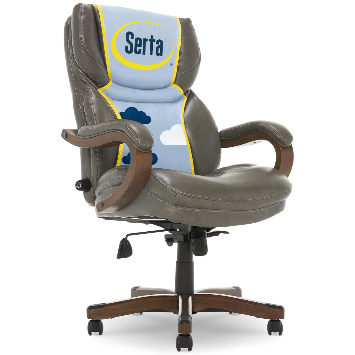 Serta Conway Big & Tall Executive Office Chair, Ergonomic High-Back With Adjustable Lumbar, Semi Plush Cushion And Body Pillows,