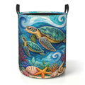 orxel Quilted Laundry Basket with Handles,Vintage Sea Turtle Laundry Hamper