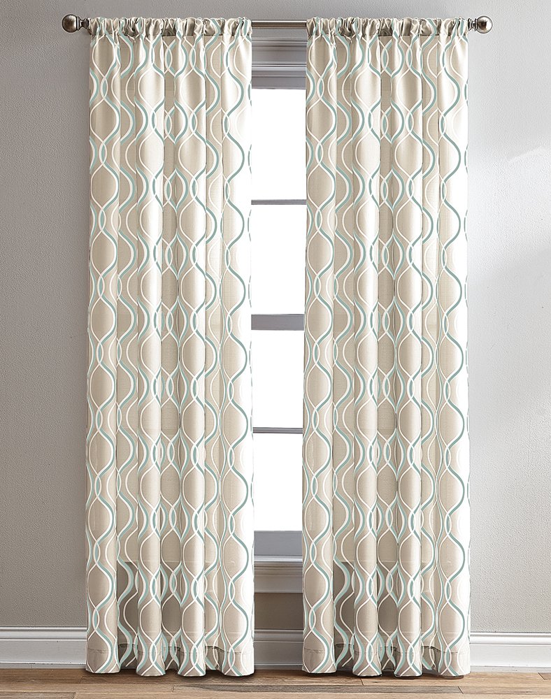 CHF 1Z44510GAQ Morocco Curtain Panel, 84, Aqua