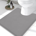 Smiry Memory Foam U-Shaped Toilet Bathroom Rugs 24 x 20, Extra Soft Absorbent Non-Slip Contoured Rugs, Machine Washable Contour 