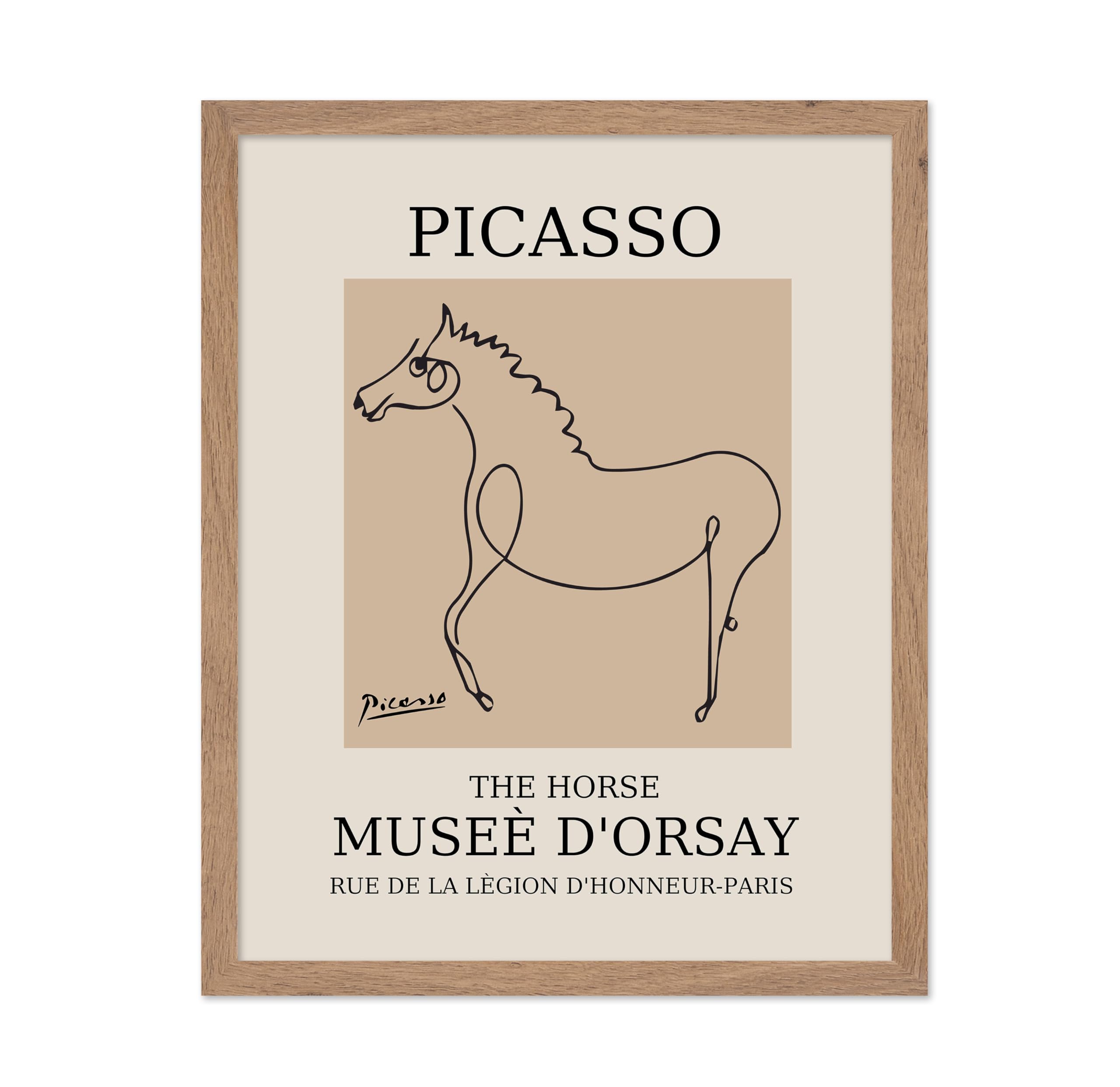 Poster Master Vintage Picasso Poster - Retro Minimalist Print - Gift for Artist, Friend - Horse, Line Drawing, Sketch, Abstract 