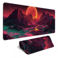 Xl Mouse Pad Gaming Red Black Gold Vaperwave Extra Large Mousepad (31.5X11.8 In), Desk Mat Pad Home Office Decor Mouse Pad Stitc