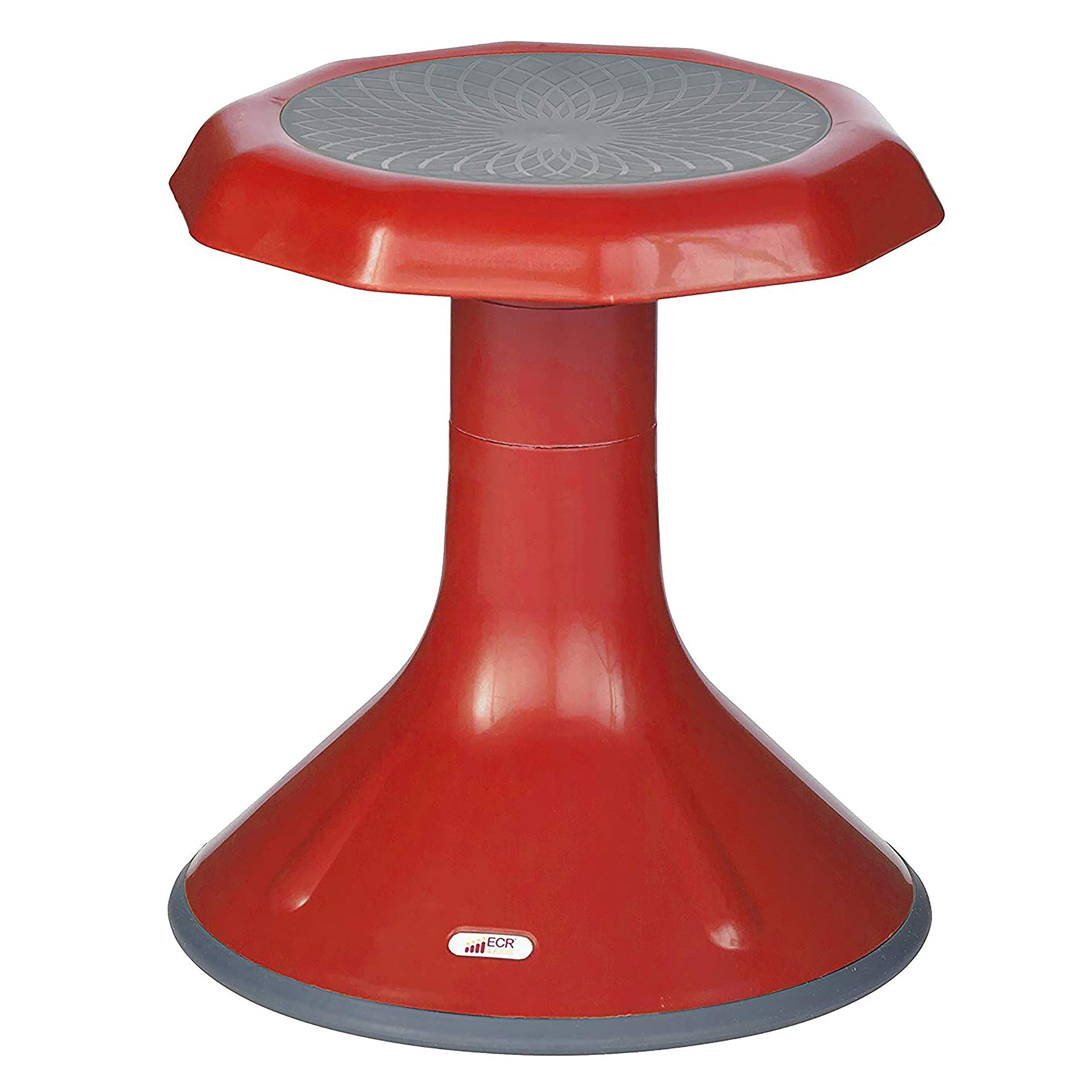 Ecr4Kids Ace Active Core Engagement Wobble Stool, 15-Inch Seat Height, Flexible Seating, Red