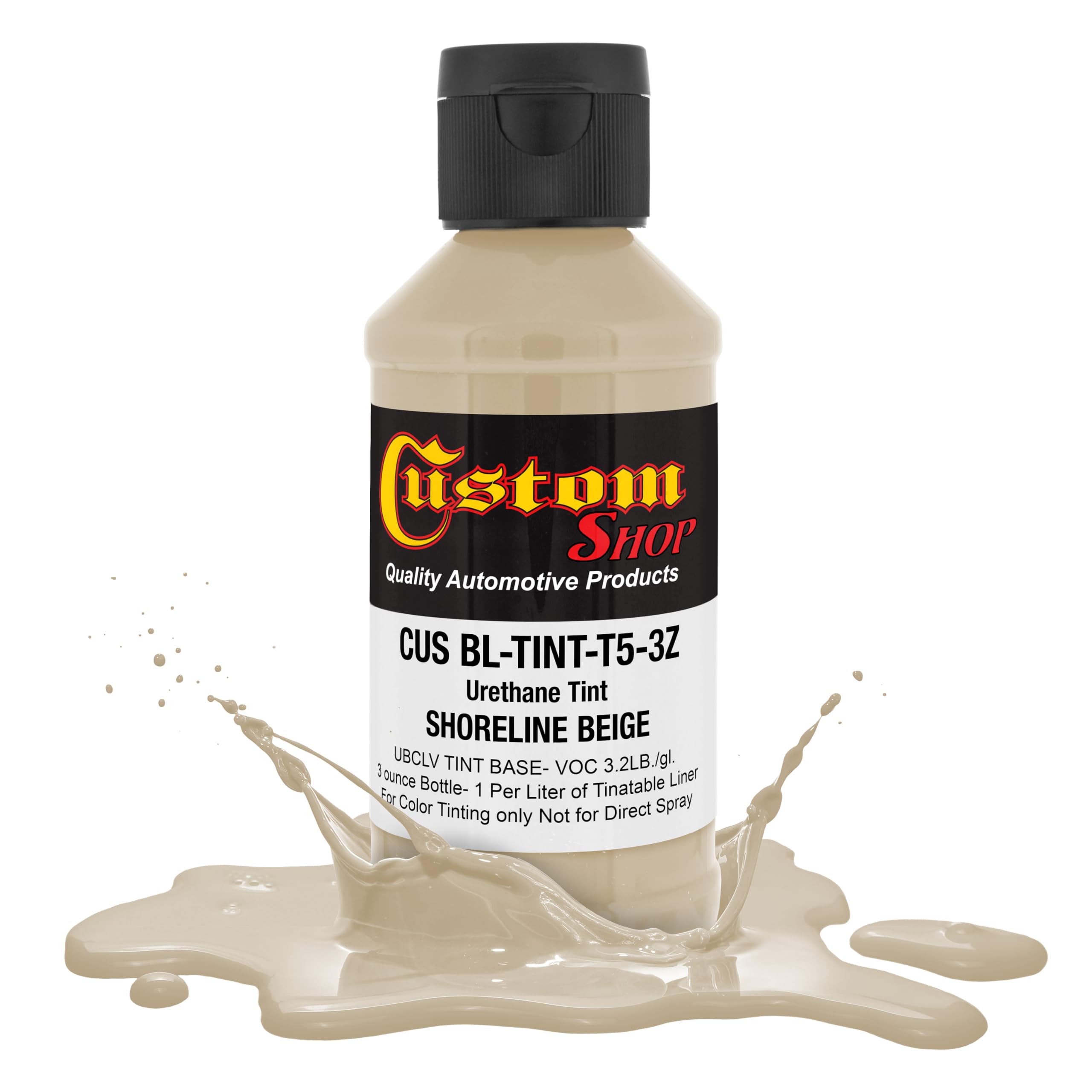 Custom Coat 3 Ounce (Shoreline Beige Color) Urethane Tint Concentrate For Tinting Truck Bed Liner Coatings - Proportioned For Us