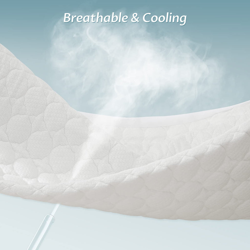 Full Size Waterproof Mattress Protector Rayon From Bamboo Fitted Quilted Mattress Pad Cover With Deep Pocket Up To 15'