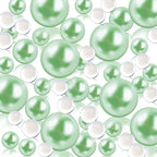 Green Floating Pearls | 150PCS Green Pearls Bead for Centerpieces Vases, No Hole Green Beads | 8/14/20 mm Green Floating Beads |