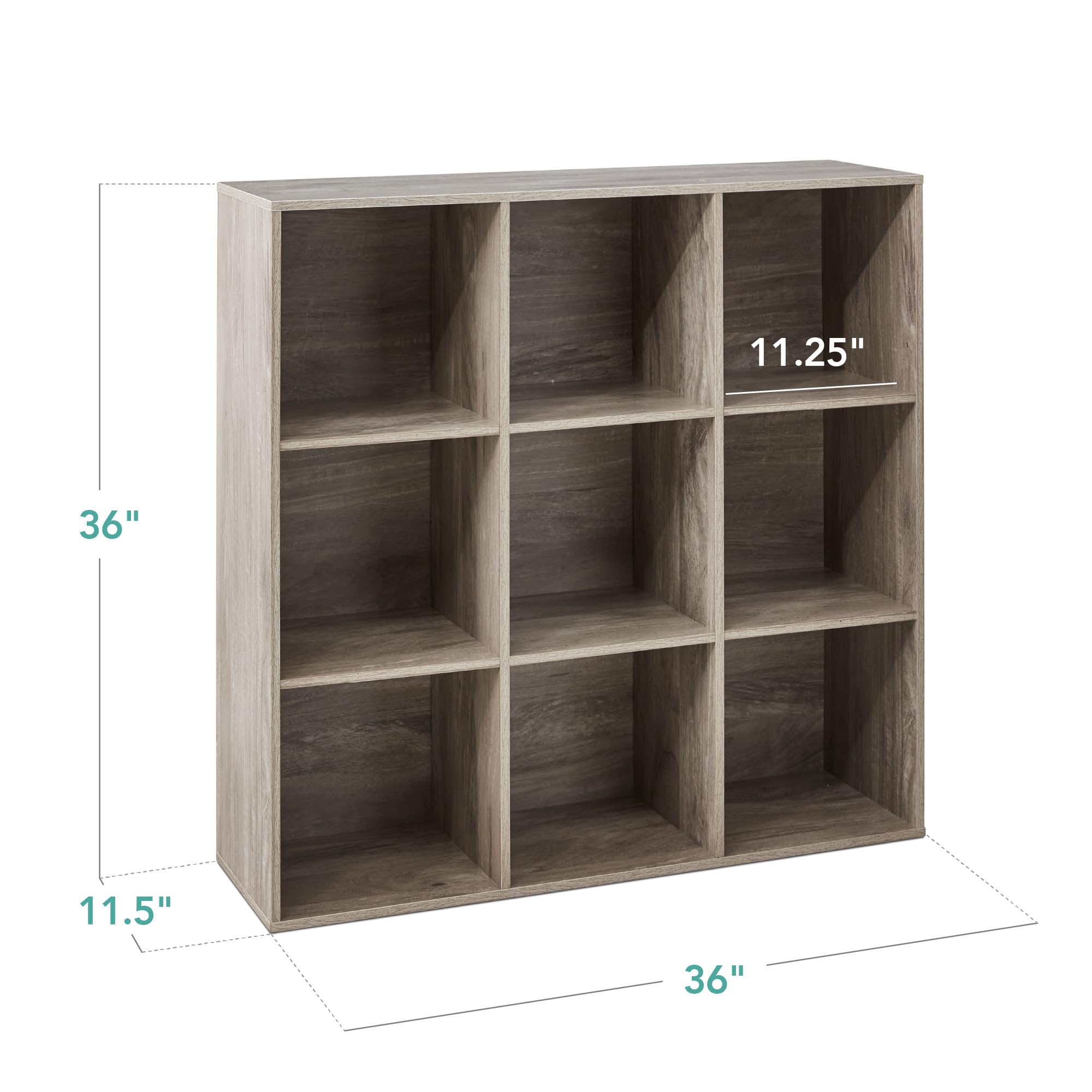 Best Choice Products 9-Cube Storage Organizer, 11In Shelf Opening, Bookcase, Display Shelf, Customizable W/ 3 Removable Back Panels - Greige