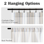 Jinchan Striped Kitchen Curtains 24 Inches Linen Look Short Curtains For Windows Black On White Cafe Curtains Modern Farmhouse T