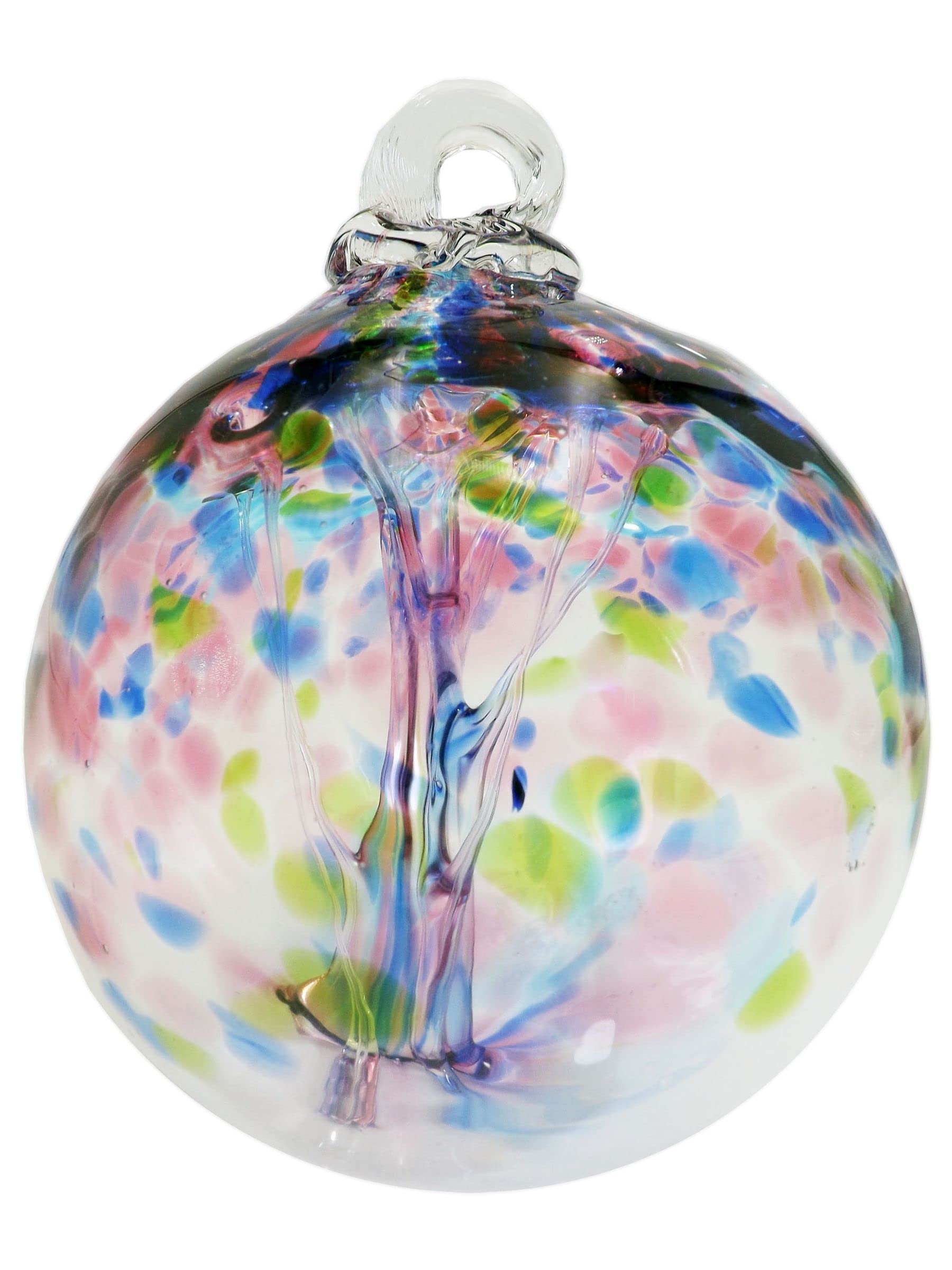 Dale Tiffany Hand Blown Glass, 4' Diameter Hope, Tree Of Life Collection, Witch Globe Hanging Garden Indoor/Outdoor Decorative
