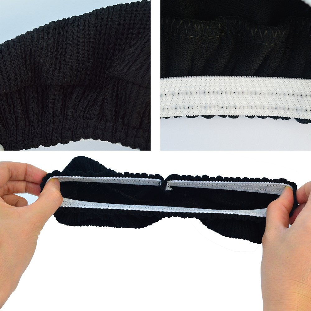 Baotongle Black Polyester Elastic Stretch Chair Arm Covers, Machine Washable Office Chair Armrest Covers (Set Of 2)