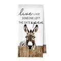 ERYBHKRTYH Donkey Gifts Bathroom Decor  Live Like Someone Left The Gate Open  Farmhouse Donkey Waffle Kitchen Towels, Rustic F