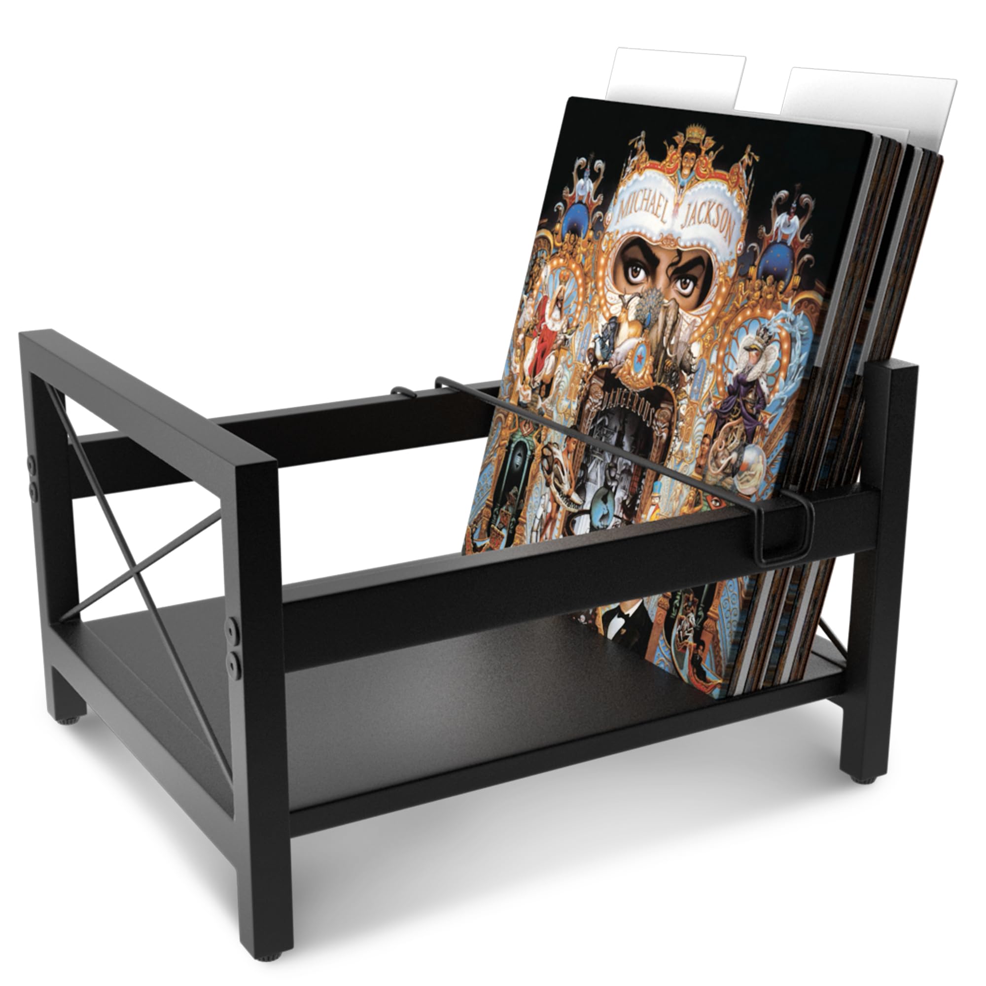ArtisanHQ Vinyl Record Holder, All Metal Vinyl Record Box Crate, Vinyl Record Album Case Storage, Holds up to 60 - 80 LP Records