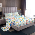 Fish Sheets Set Full Size Cute Fish Bait Sheets With Deep Pocket Fitted Sheet For Kids Boys Girls Colorful Fishing Hooks Bed She