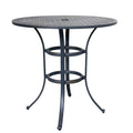 Stylish Manhattan Collection 42 Modern Aluminum Round Bar Table - Weather Resistant Outdoor Patio Furniture, Bistro & Bar Height