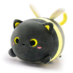 Lsydcarm Black Cat Bee Plush Pillow, 8' Cute Black Cat Honeybee Stuffed Animals, Kawaii Bee Cat Plushie, Soft Stuffed Bee Cat P