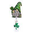 Reelfun Irish Gnome St Patrick'S Day Retractable Badge Reel Id Tag, Shamrock Clover Badge Holder, With Alligator Clip,24In Nylon