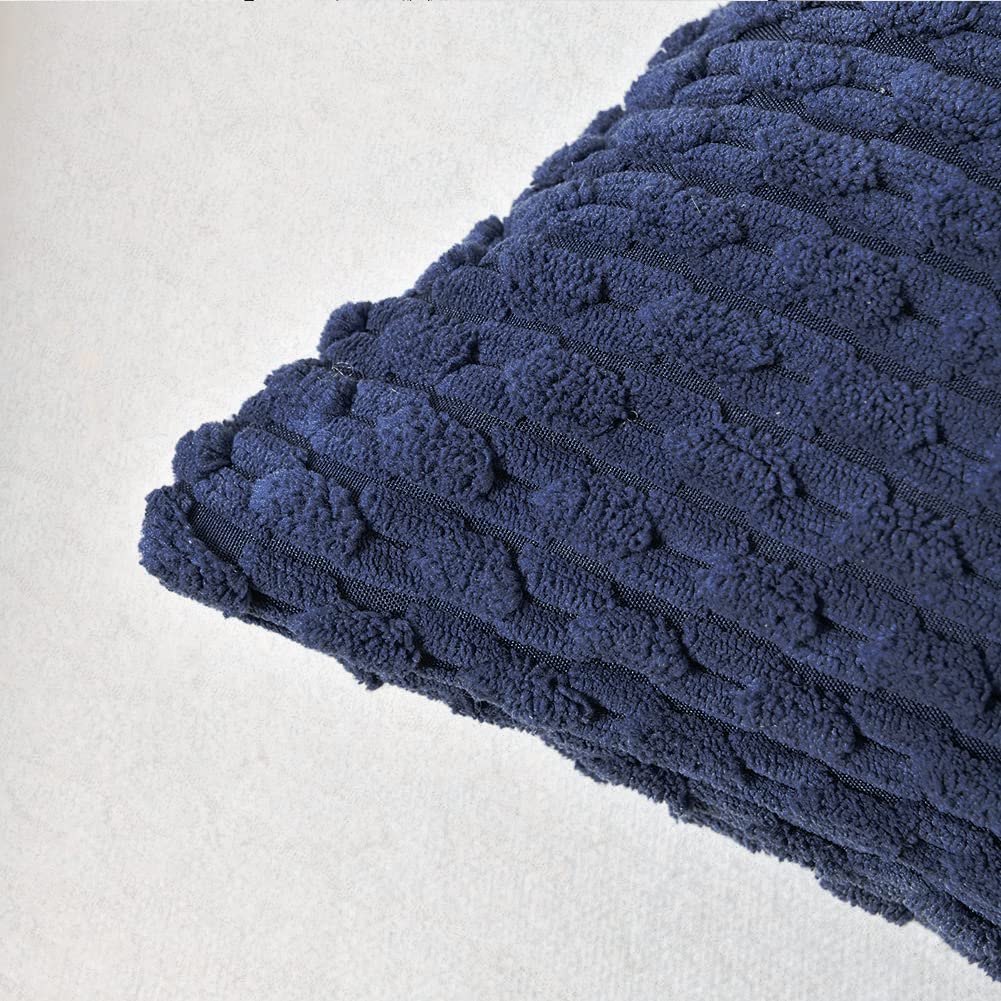 Fancy Homi 2 Packs Navy Blue Decorative Throw Pillow Covers 24X24 Inch For Couch Bed Sofa, Modern Farmhouse Boho Home Decor, Sof